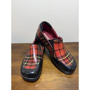 Sperry Topsider PELICAN Red Black Plaid Tartan Fleece-Lined Rain Shoes Boots 7M